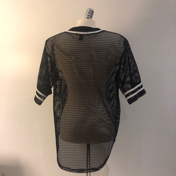 Mesh Button Down Baseball Tee - Picture 2 of 2